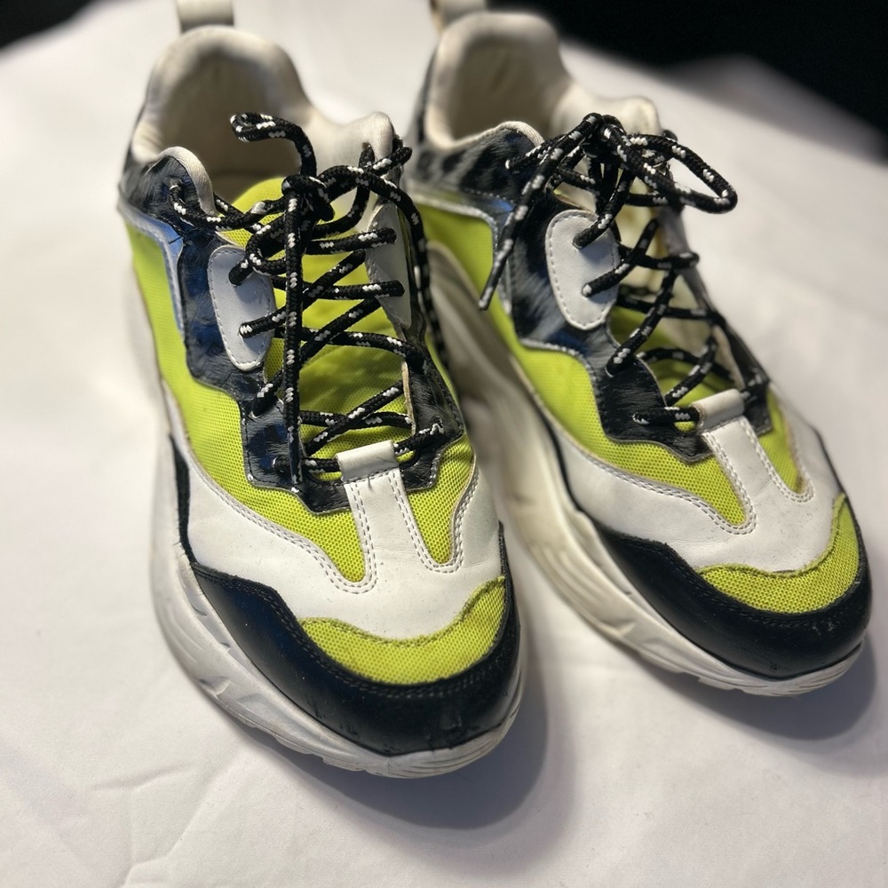 Steve Madden Neon Yellow and Black Sneakers